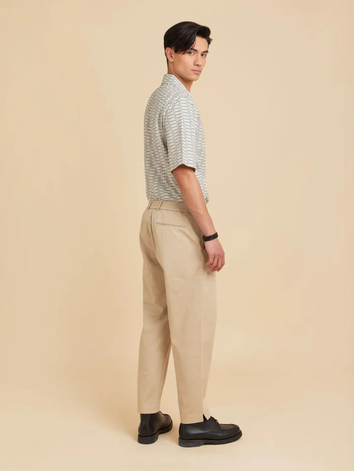 Men Agns B Trousers Beige Cotton Jami Trousers