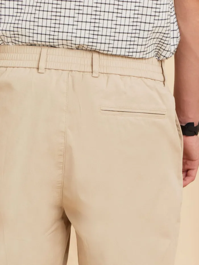 Men Agns B Trousers Beige Cotton Jami Trousers