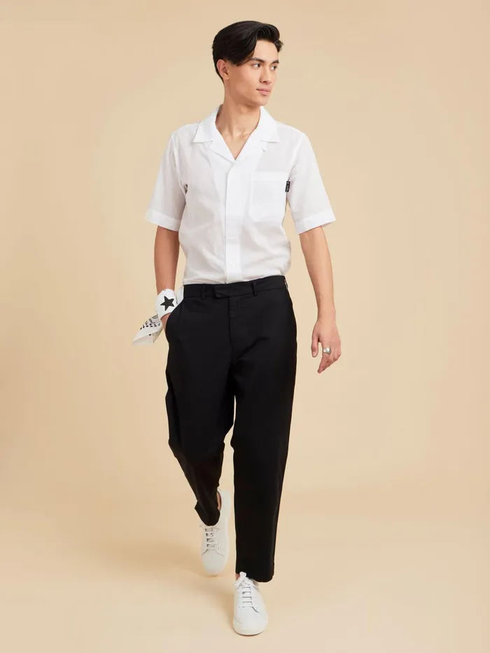 Men Agns B Trousers Black Cotton Jami Trousers