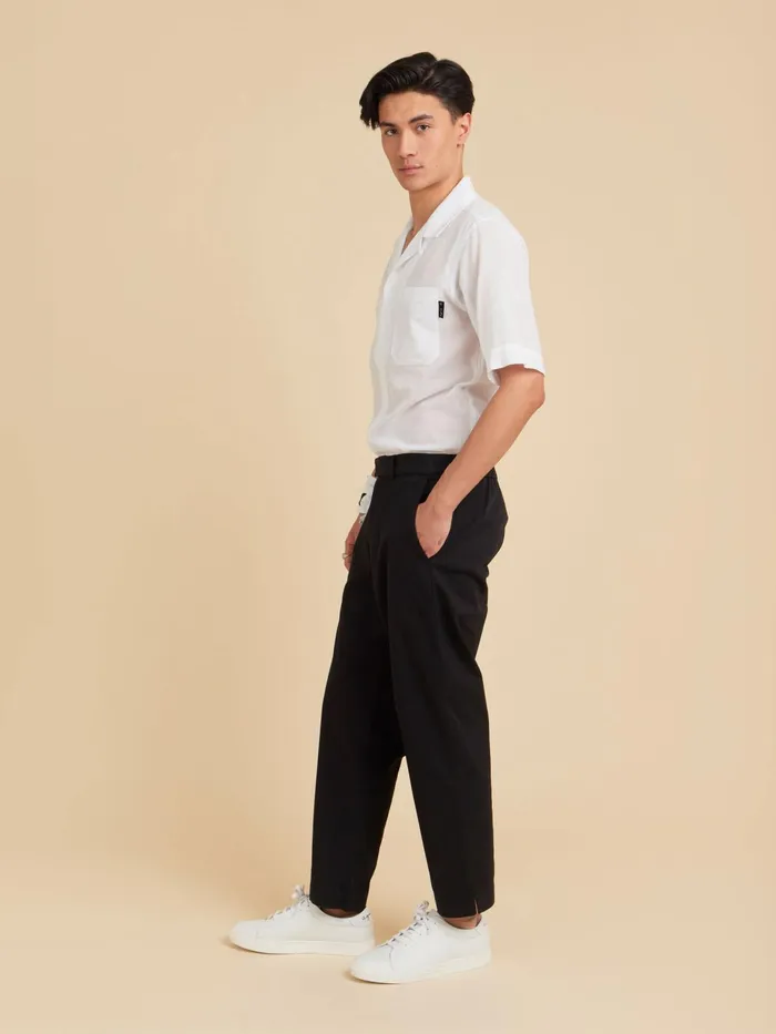 Men Agns B Trousers Black Cotton Jami Trousers