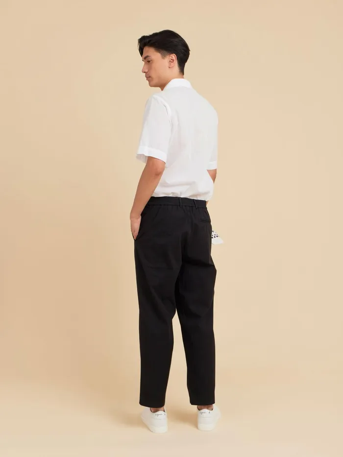 Men Agns B Trousers Black Cotton Jami Trousers
