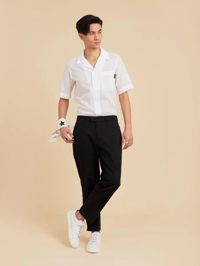 Men Agns B Trousers Black Cotton Jami Trousers