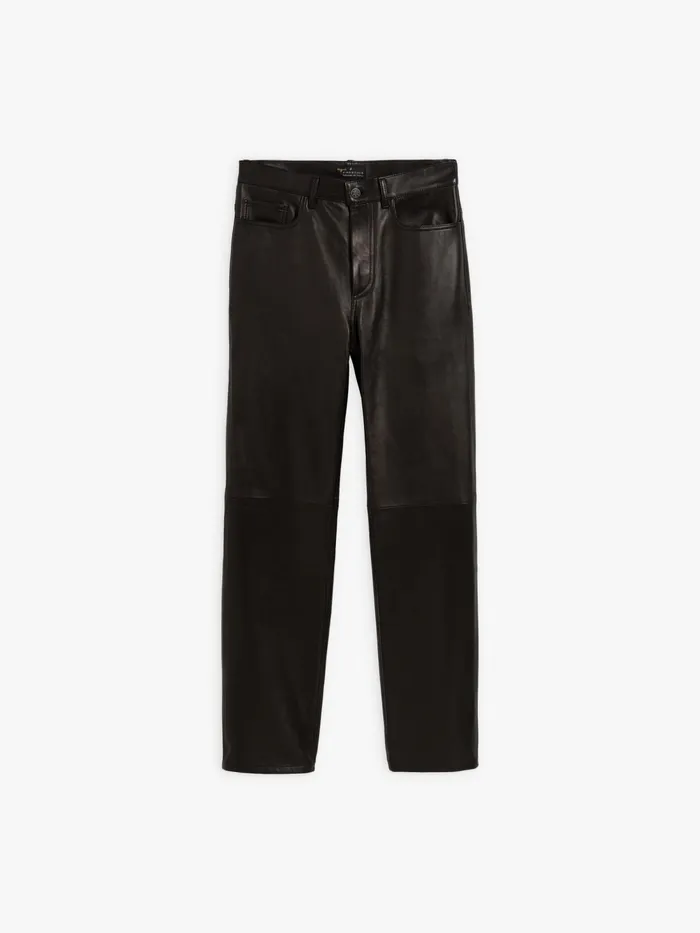 Men Agns B Trousers Black Jean039s New Lambskin Leather Trousers