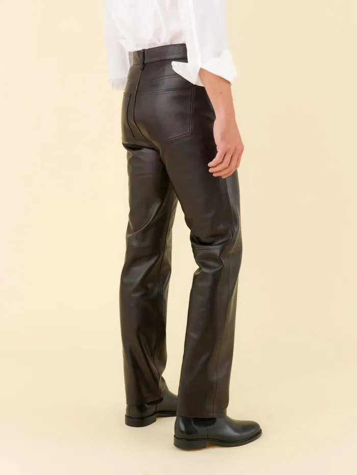 Men Agns B Trousers Black Jean039s New Lambskin Leather Trousers