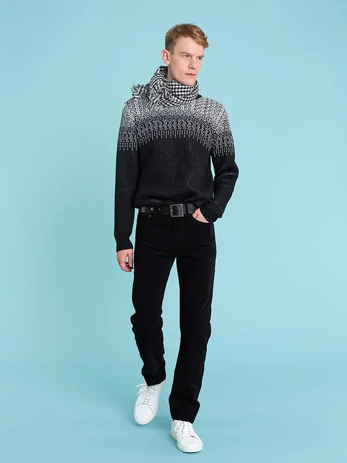 Men Agns B Trousers Black Velvet Cord Ringo Jeans