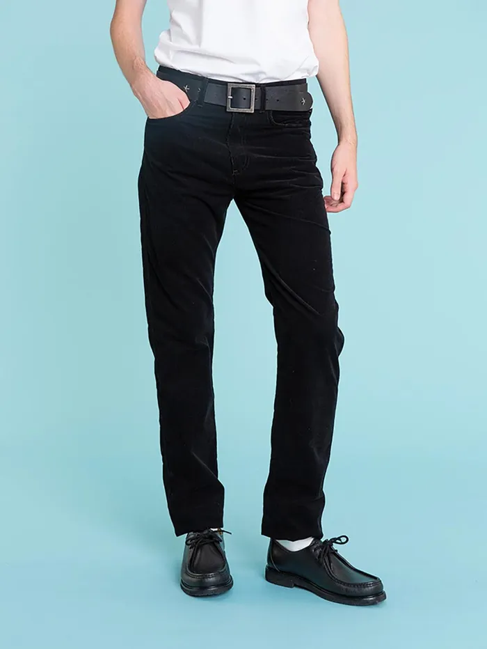 Men Agns B Trousers Black Velvet Cord Ringo Jeans