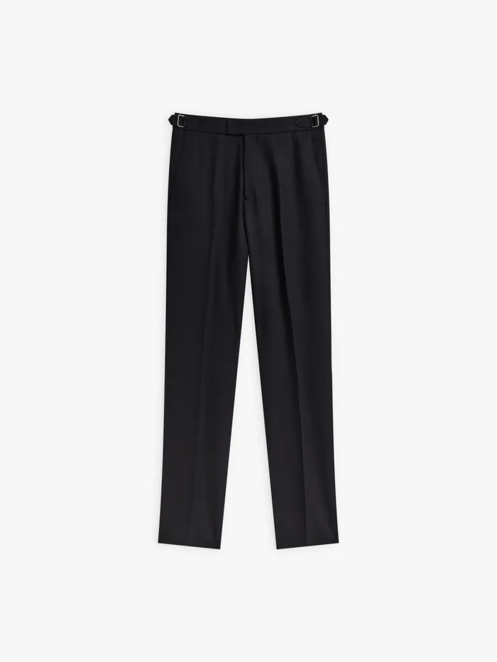 Men Agns B Trousers Black Wool Gabardine Trousers