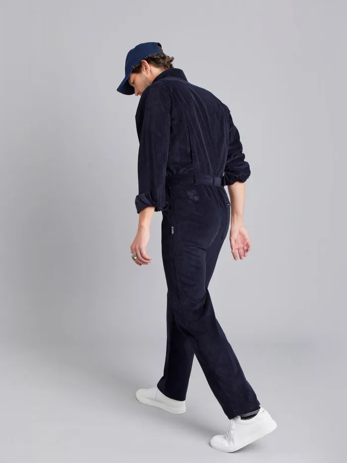 Men Agns B Trousers Blue Cotton Teo Jumpsuit