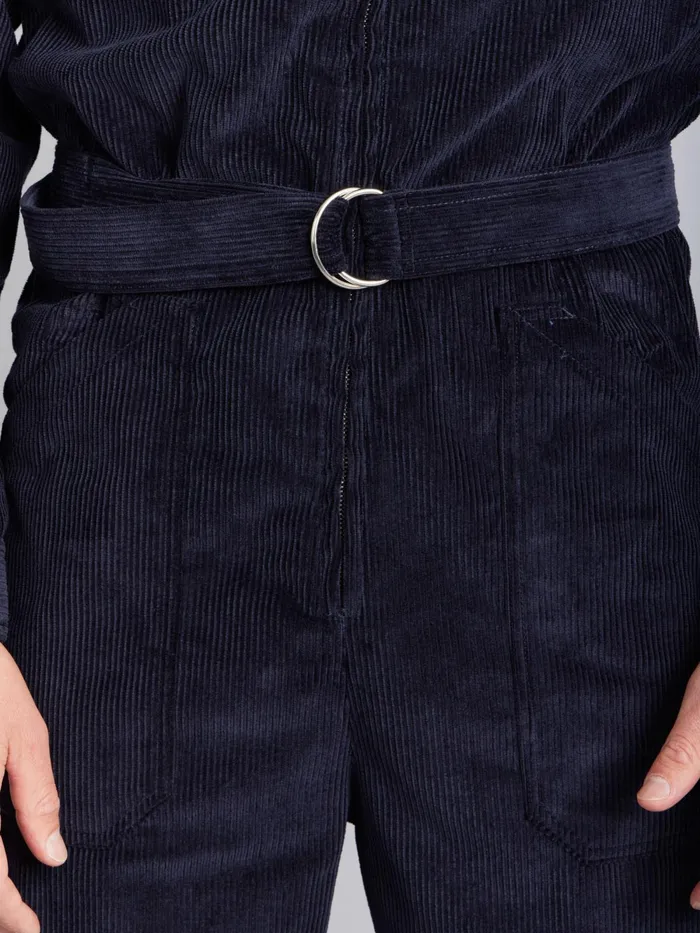 Men Agns B Trousers Blue Cotton Teo Jumpsuit