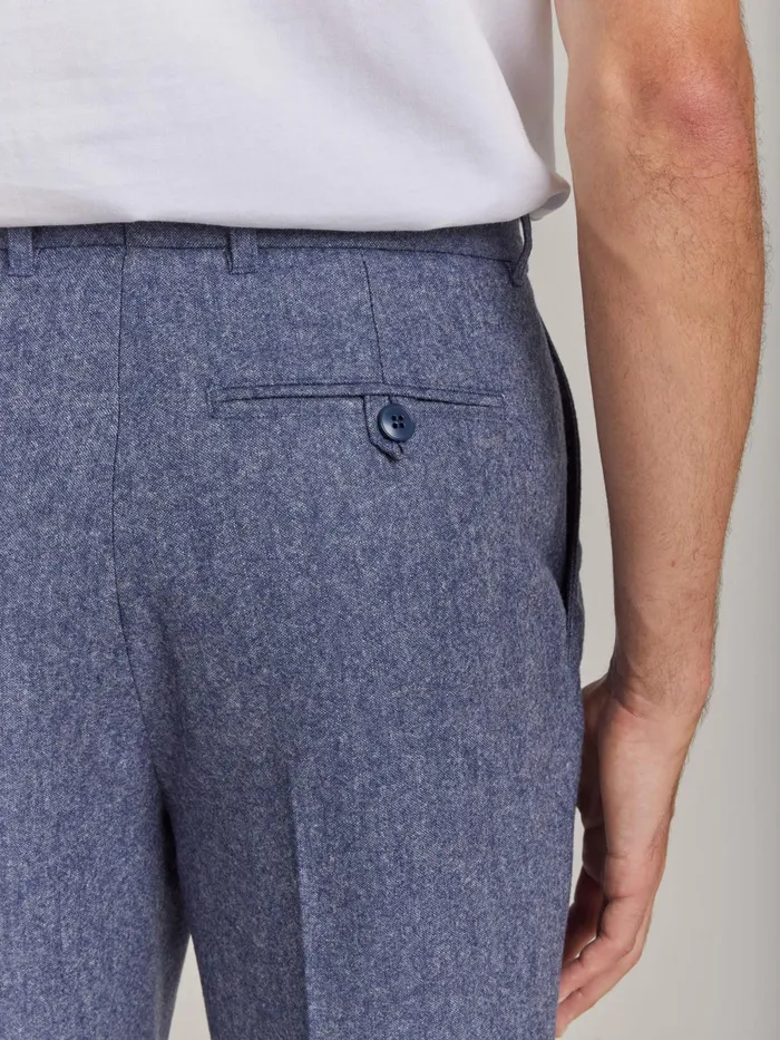 Men Agns B Trousers Blue Wool Tweed Ibra Trousers