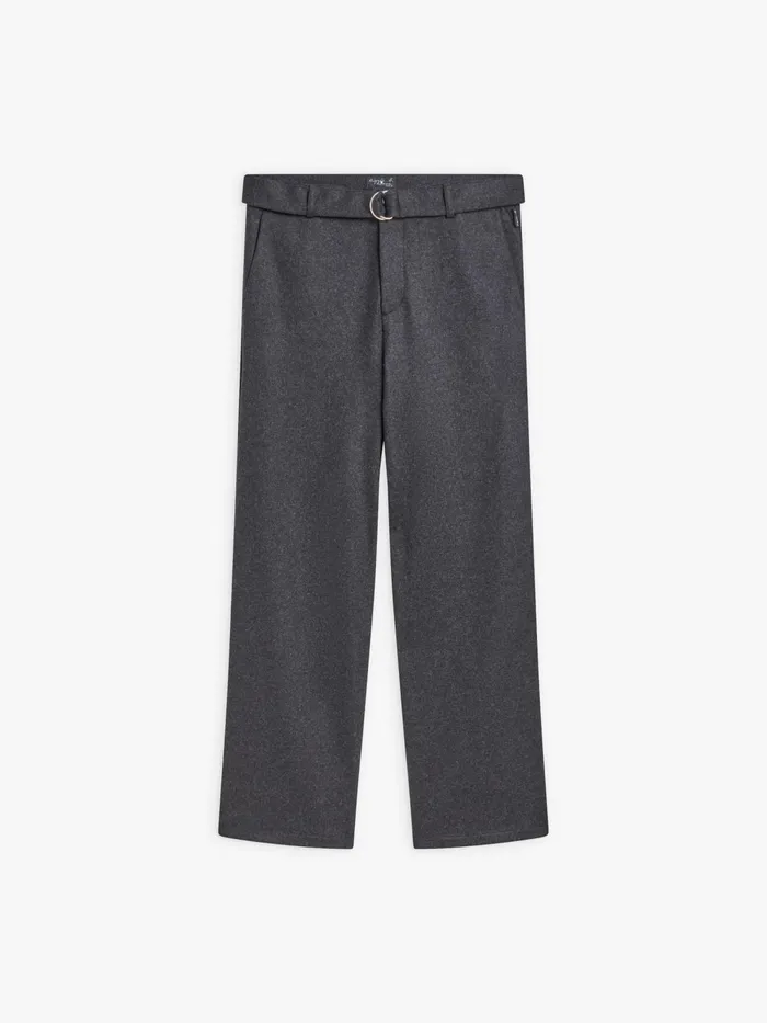 Men Agns B Trousers Grey Wool Jersey Large Trousers
