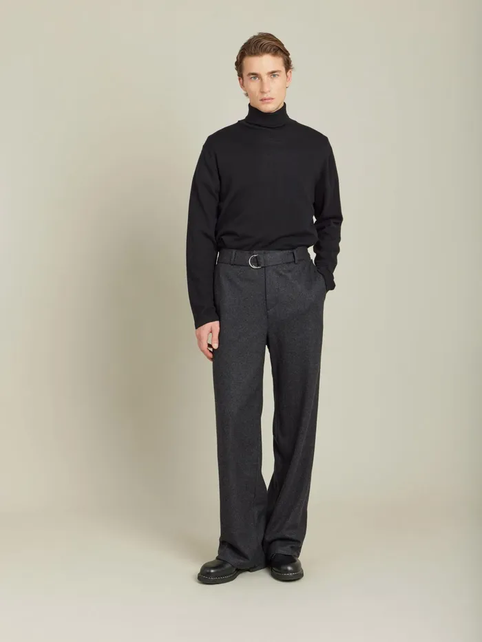 Men Agns B Trousers Grey Wool Jersey Large Trousers