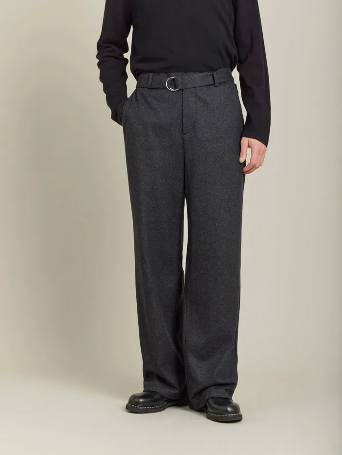 Men Agns B Trousers Grey Wool Jersey Large Trousers