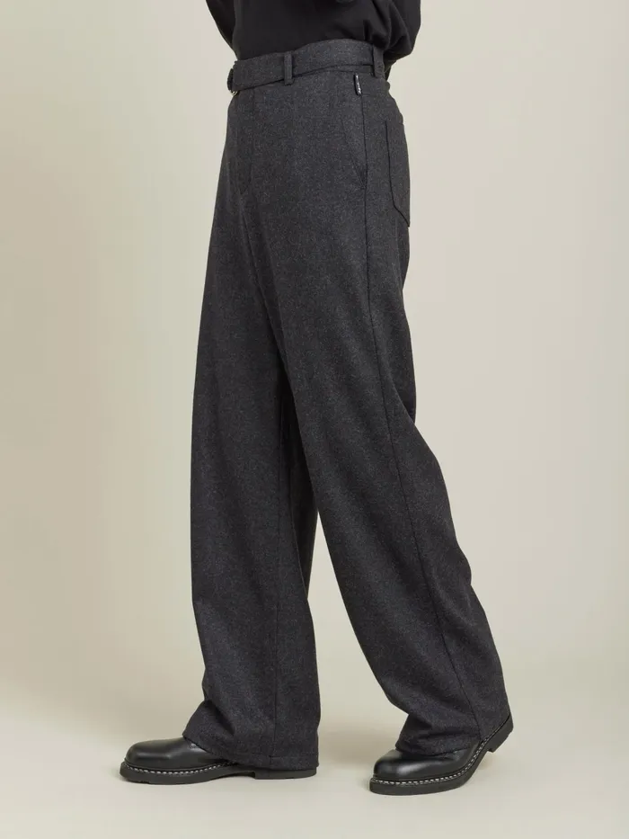 Men Agns B Trousers Grey Wool Jersey Large Trousers