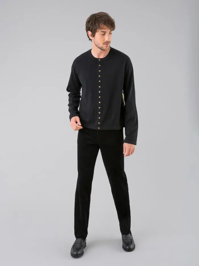 Men Agns B Trousers Jamey Trousers In Black Cotton Corduroy