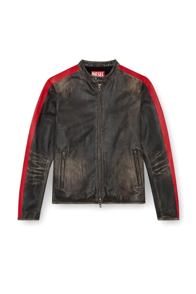 Men Diesel Jackets LRENN Blackred
