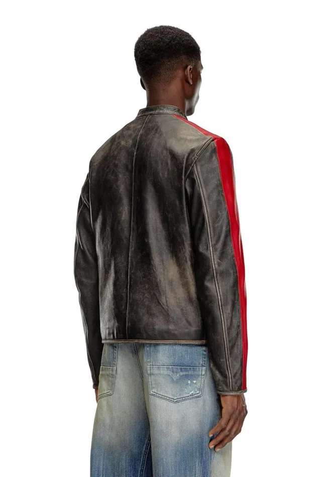 Men Diesel Jackets LRENN Blackred