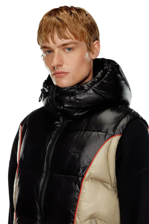 Men Diesel Jackets WOSTENDSL Blackbeige Men Diesel Jackets WOSTENDSL Blackbeige