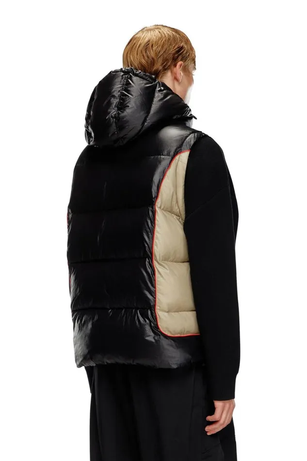 Men Diesel Jackets WOSTENDSL Blackbeige Men Diesel Jackets WOSTENDSL Blackbeige