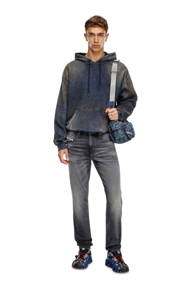 Men Diesel Jeans Slim Jeans 2019 DStrukt 09J52 Blackdark Grey