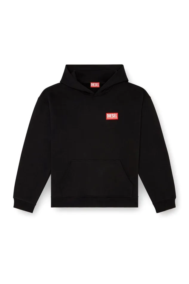 Men Diesel Sweatshirts and Hoodies SBOXTHOODLAB Black