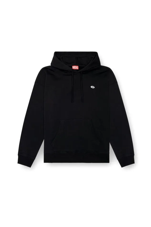 Men Diesel Sweatshirts and Hoodies SROBHOODDOVALPJ Black Men Diesel Sweatshirts and Hoodies SROBHOODDOVALPJ Black
