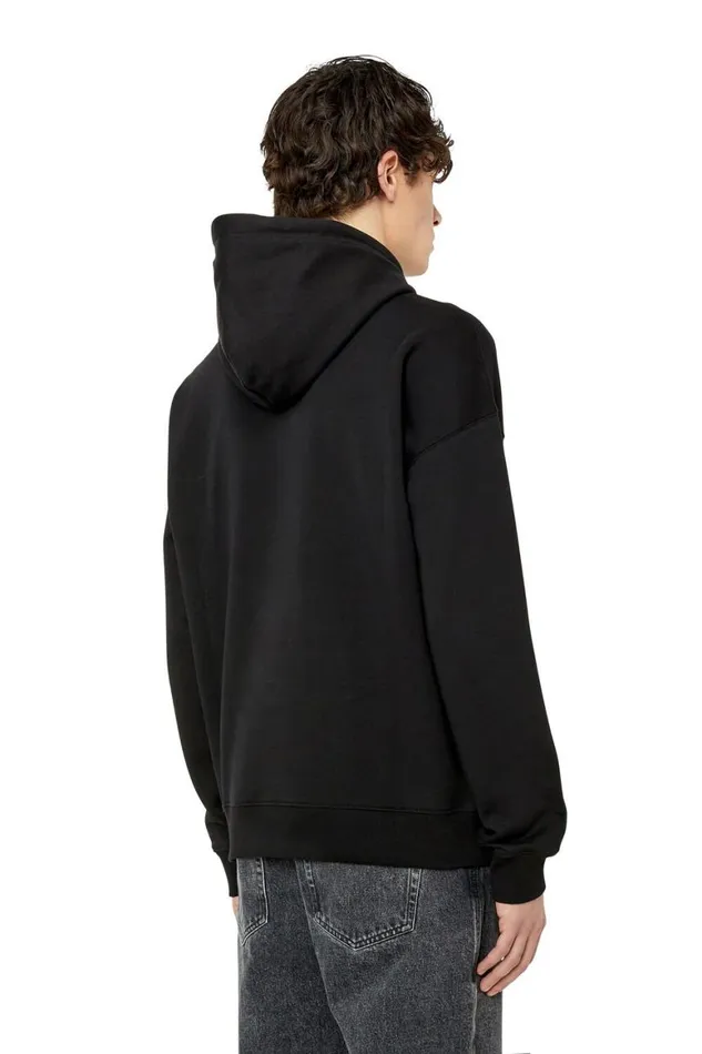 Men Diesel Sweatshirts and Hoodies SROBHOODDOVALPJ Black Men Diesel Sweatshirts and Hoodies SROBHOODDOVALPJ Black