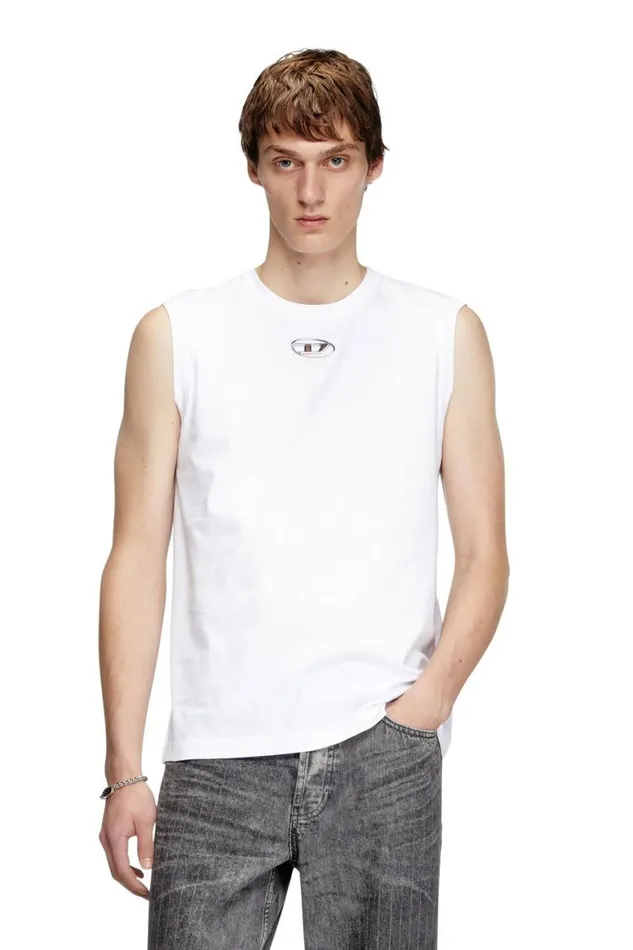 Men Diesel TShirts and Polos TBISCOOD White Men Diesel TShirts and Polos TBISCOOD White