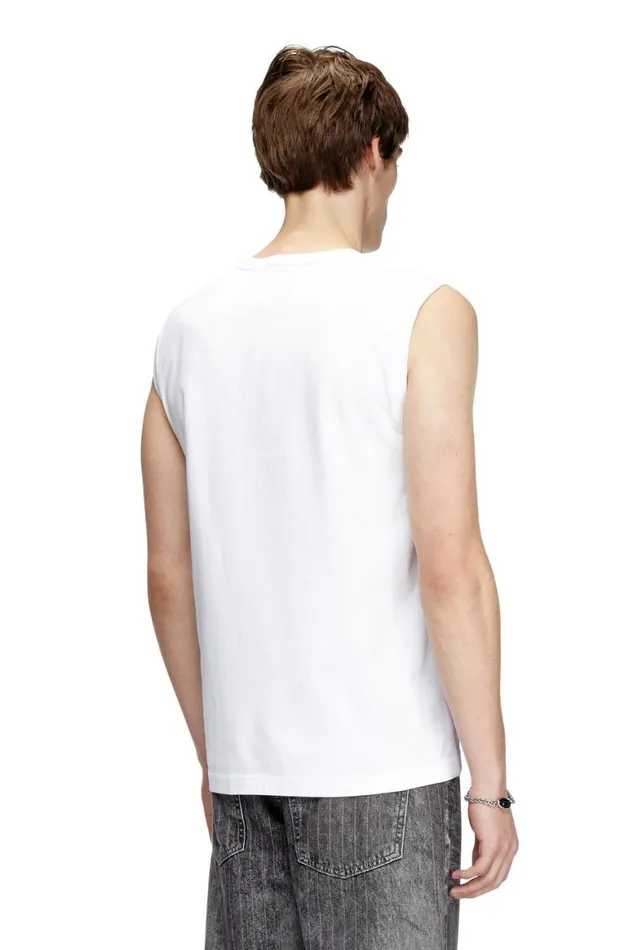 Men Diesel TShirts and Polos TBISCOOD White Men Diesel TShirts and Polos TBISCOOD White