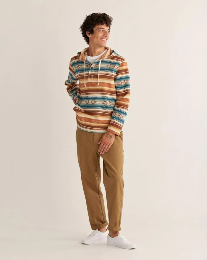 Men DOUBLESOFT DRIFTWOOD HOODIE Azurebrown Stripe Pendleton Jackets and Coats