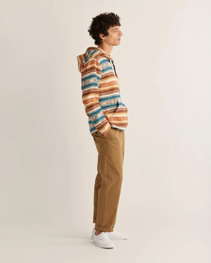 Men DOUBLESOFT DRIFTWOOD HOODIE Azurebrown Stripe Pendleton Jackets and Coats