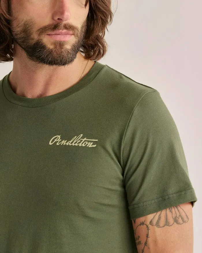 Men HIGHLAND PEAK GRAPHIC TEE Military Greenmulti Pendleton Tees and Sweatshirts