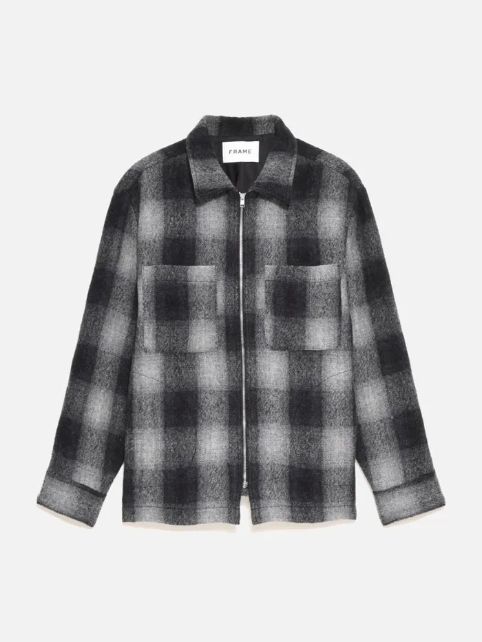 Men Jackets and Coats FRAME Plaid Wool Jacket 8212 Grey