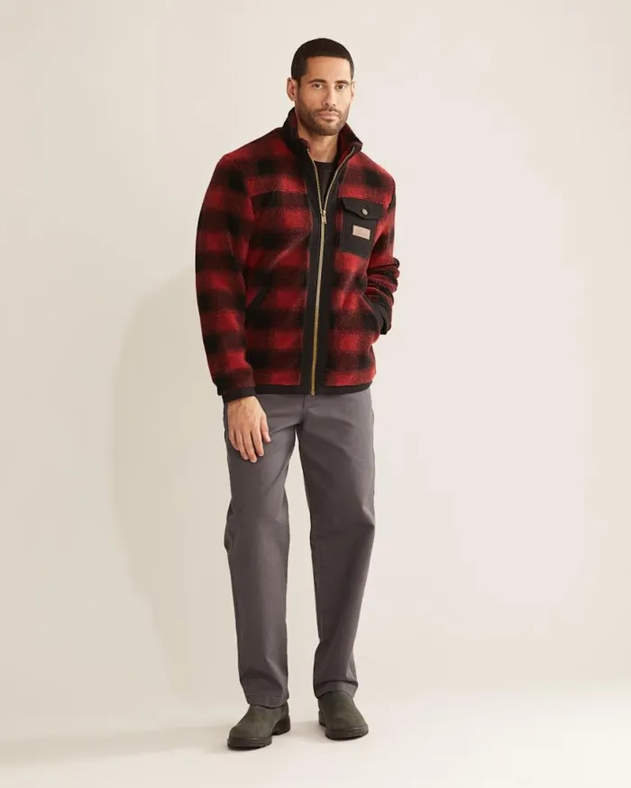 Men LONE FIR STANDCOLLAR FLEECE JACKET Red Buffalo Check Pendleton Jackets and Coats Men LONE FIR STANDCOLLAR FLEECE JACKET Red Buffalo Check Pendleton Jackets and Coats