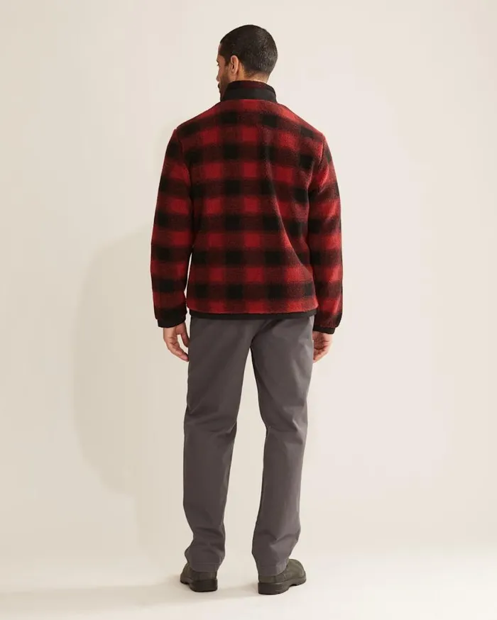 Men LONE FIR STANDCOLLAR FLEECE JACKET Red Buffalo Check Pendleton Jackets and Coats
