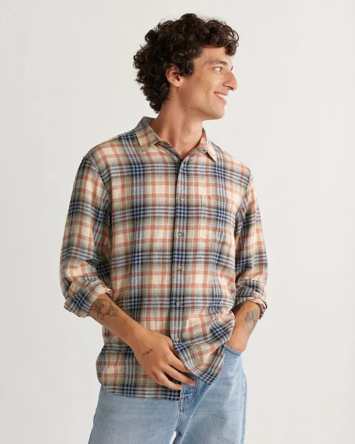 Men LONGSLEEVE DAWSON LINEN SHIRT Rustgraphitestone Plaid Pendleton Shirts