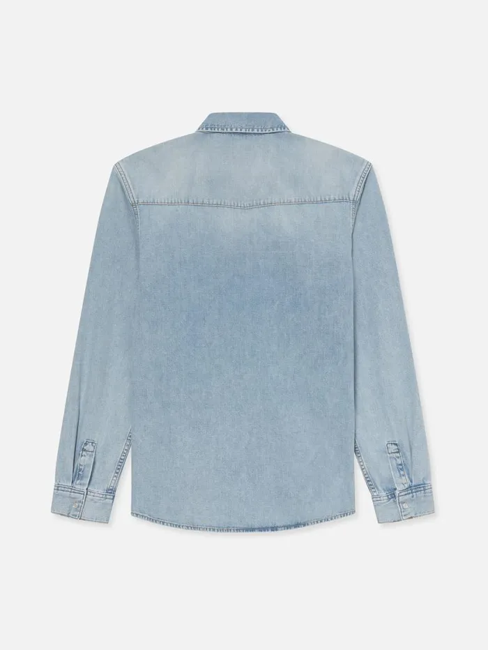 Men New Denim FRAME Western Denim Shirt 8212 Salvador Men New Denim FRAME Western Denim Shirt 8212 Salvador