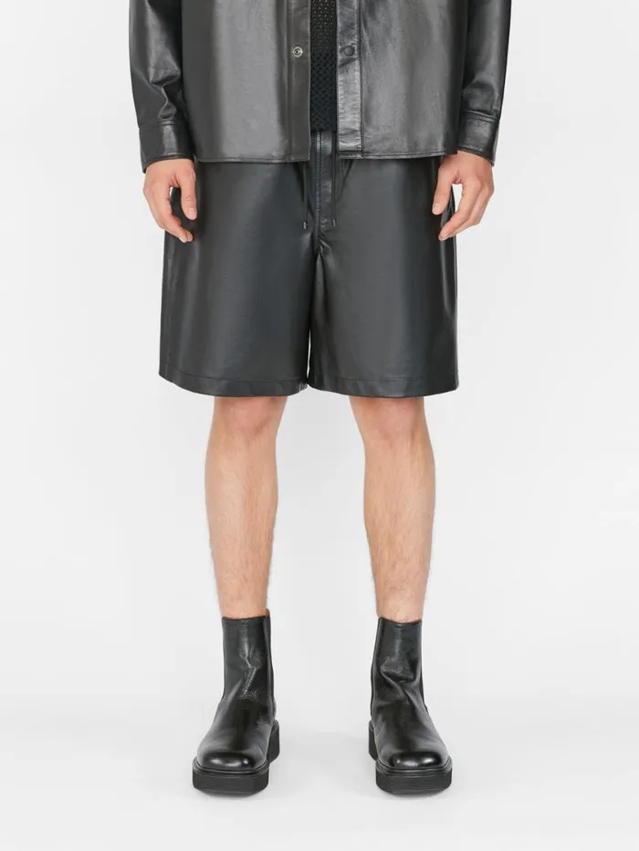 Men Pants and Shorts FRAME Leather Short 8212 Noir Men Pants and Shorts FRAME Leather Short 8212 Noir
