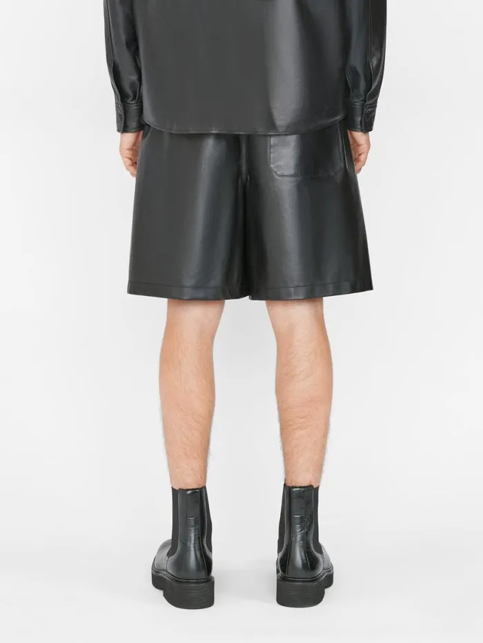 Men Pants and Shorts FRAME Leather Short 8212 Noir Men Pants and Shorts FRAME Leather Short 8212 Noir