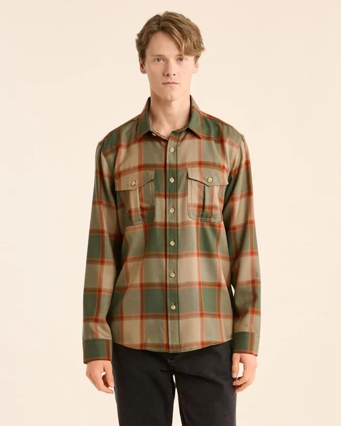 Men PLAID HARRISON MERINO SHIRT Greengold Plaid Pendleton Shirts