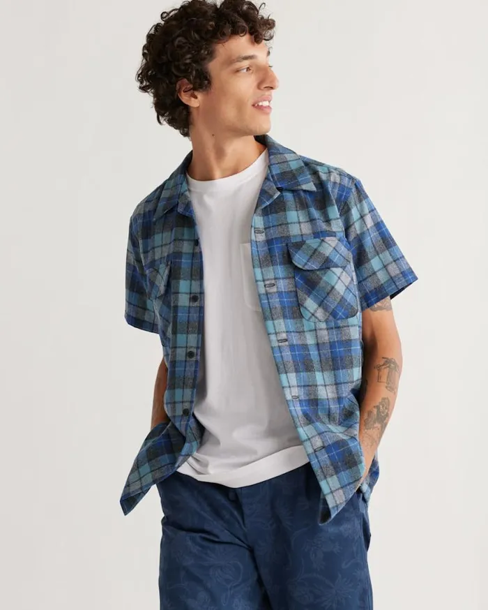 Men PLAID SHORTSLEEVE BOARD SHIRT Browngreen Ombre Pendleton Shirts