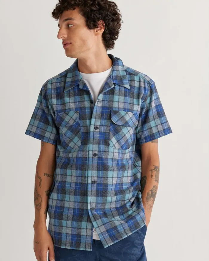 Men PLAID SHORTSLEEVE BOARD SHIRT Browngreen Ombre Pendleton Shirts