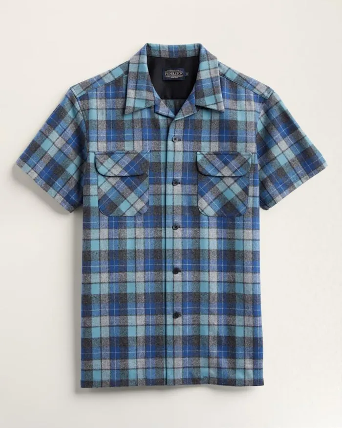 Men PLAID SHORTSLEEVE BOARD SHIRT Browngreen Ombre Pendleton Shirts