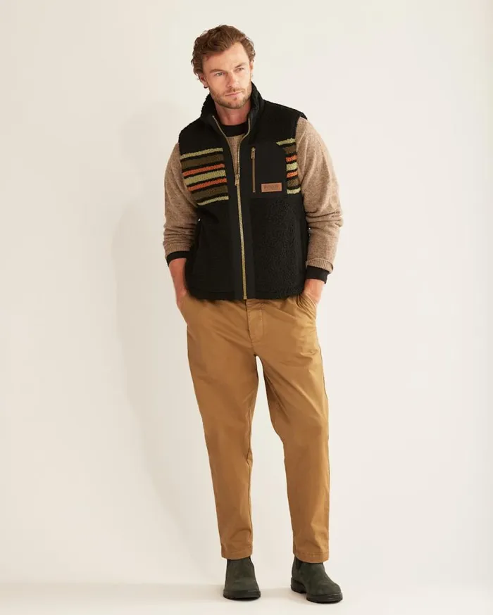 Men RIDGELINE BERBER FLEECE VEST Olive Camp Stripe Pendleton Jackets and Coats Men RIDGELINE BERBER FLEECE VEST Olive Camp Stripe Pendleton Jackets and Coats