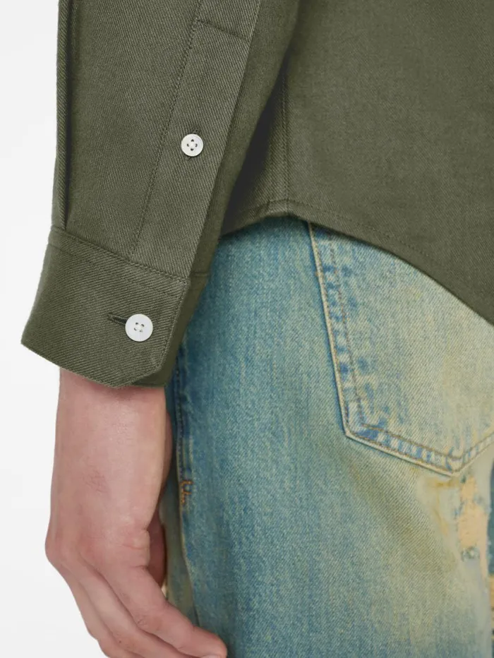 Men Shirts FRAME Brushed Cotton Shirt 8212 Khaki Green Men Shirts FRAME Brushed Cotton Shirt 8212 Khaki Green