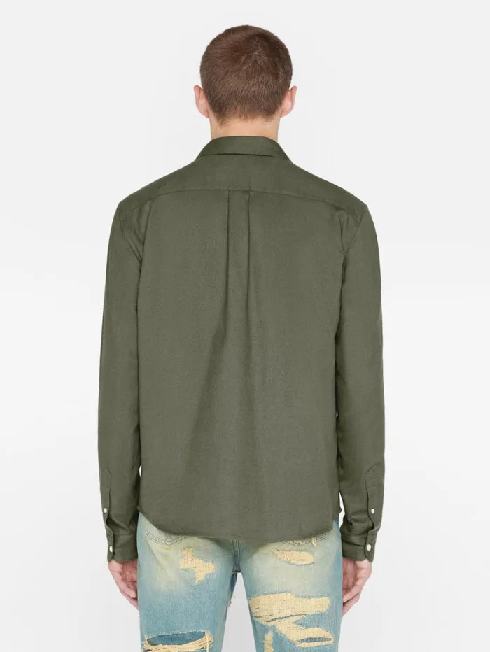 Men Shirts FRAME Brushed Cotton Shirt 8212 Khaki Green Men Shirts FRAME Brushed Cotton Shirt 8212 Khaki Green