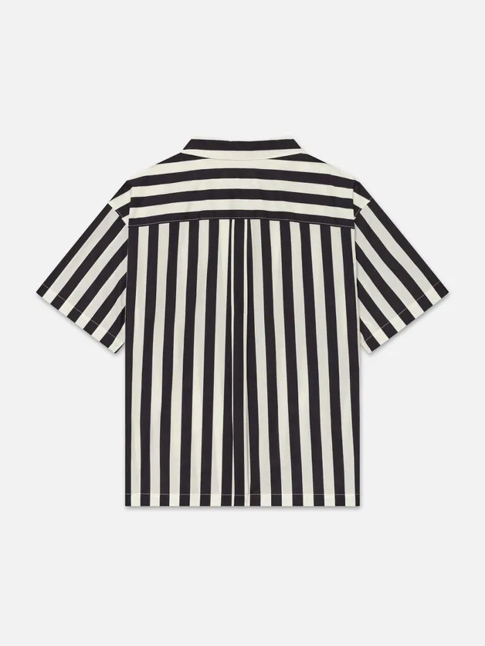 Men Shirts FRAME Camp Collar Shirt 8212 Navy Stripe