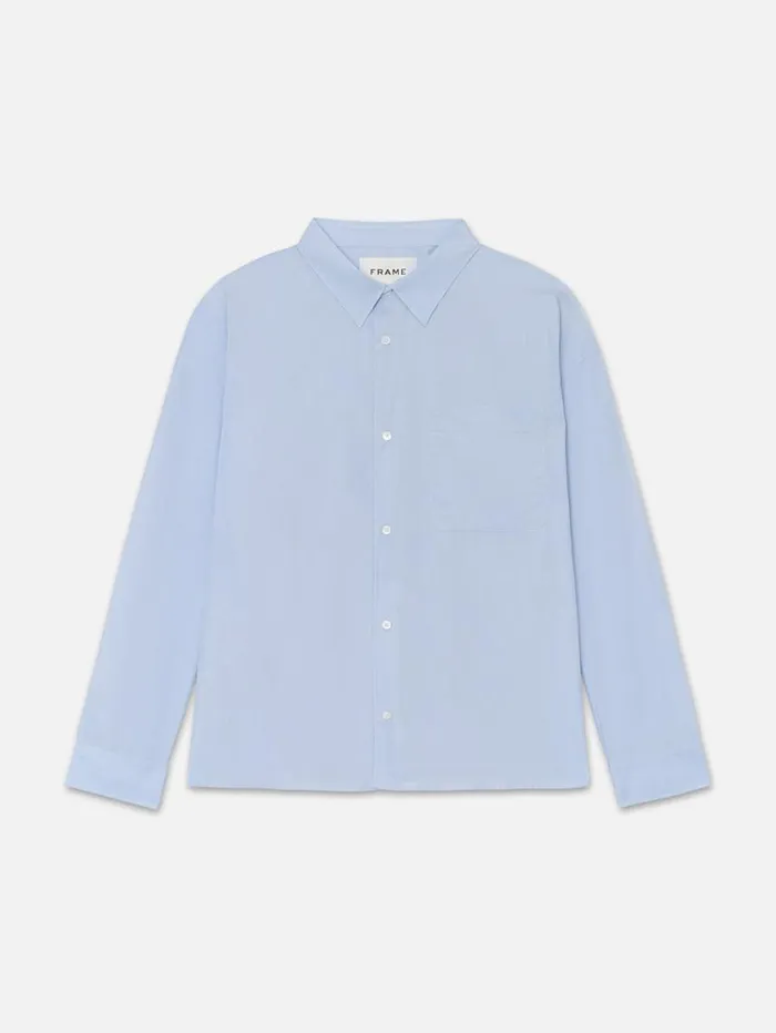 Men Shirts FRAME Relaxed Cotton Shirt 8212 Light Blue