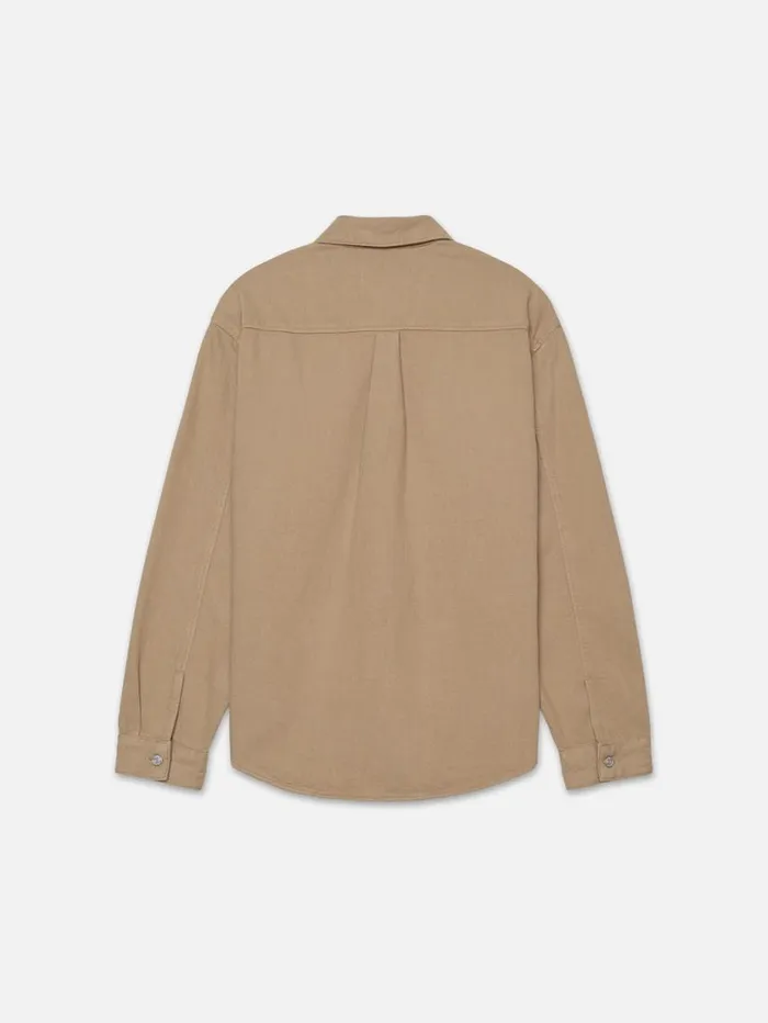 Men Shirts FRAME Textured Terry Overshirt 8212 Dark Beige Men Shirts FRAME Textured Terry Overshirt 8212 Dark Beige
