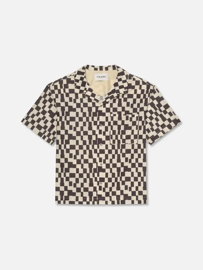 Men Shirts FRAME Vintage Print Shirt 8212 Dark Navy